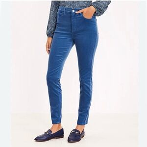 Loft high waist skinny blue cordoroys size 28